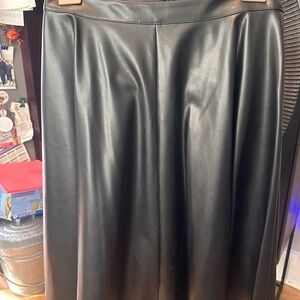 Alexia Admor Black A-Line faux Leather Skirt